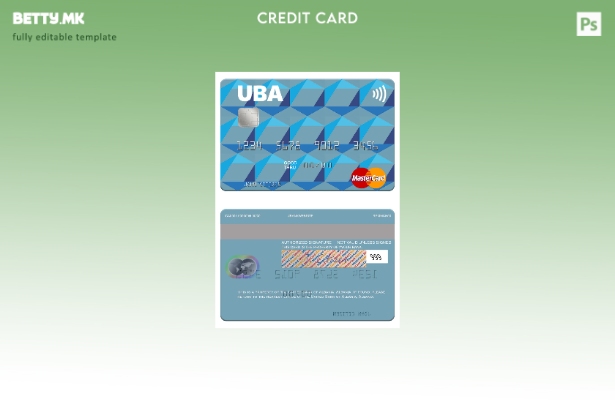 Шаблон за мастер картички во модерен стил на Албанија Обединета банка на Албаниј